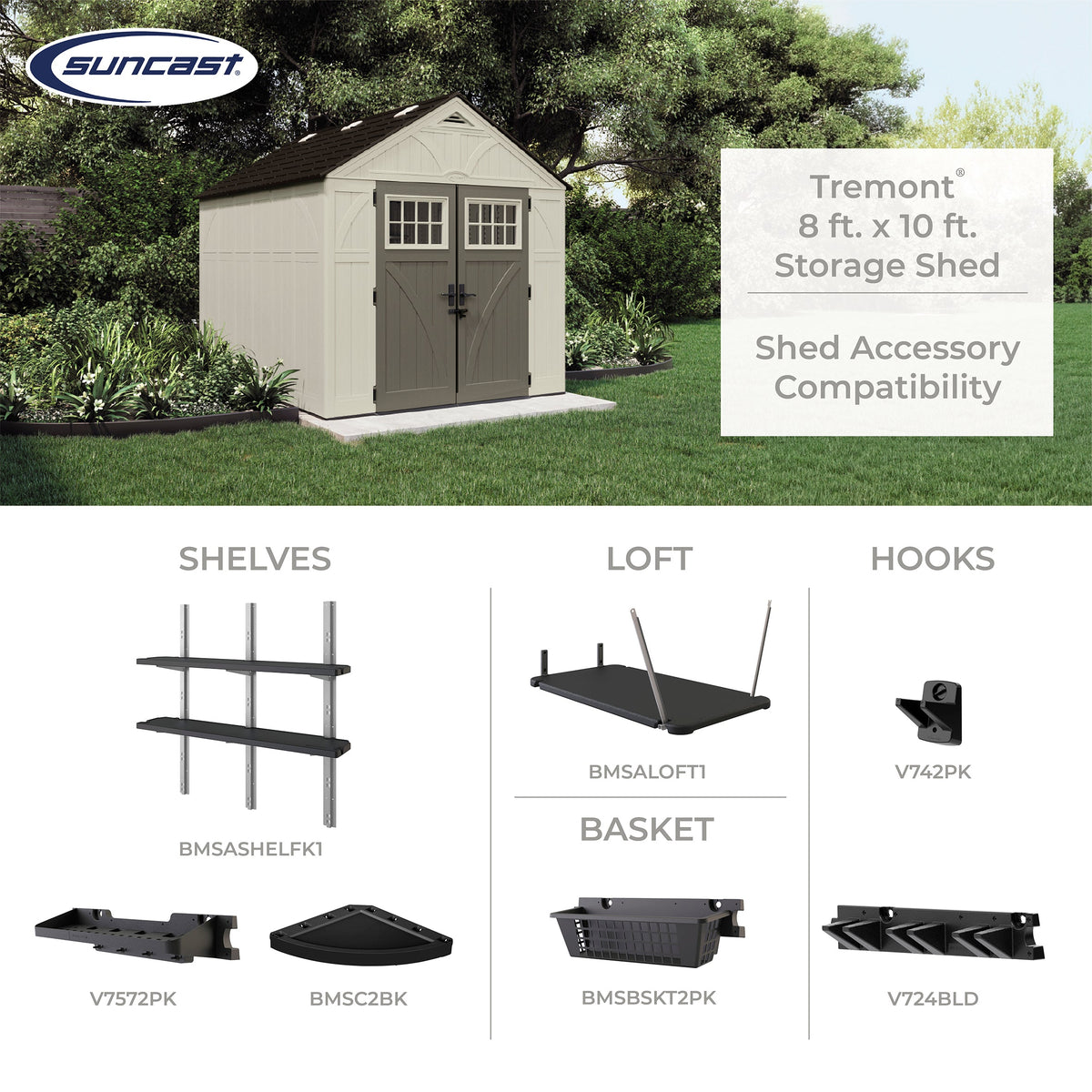Suncast Tremont Shed 8x10