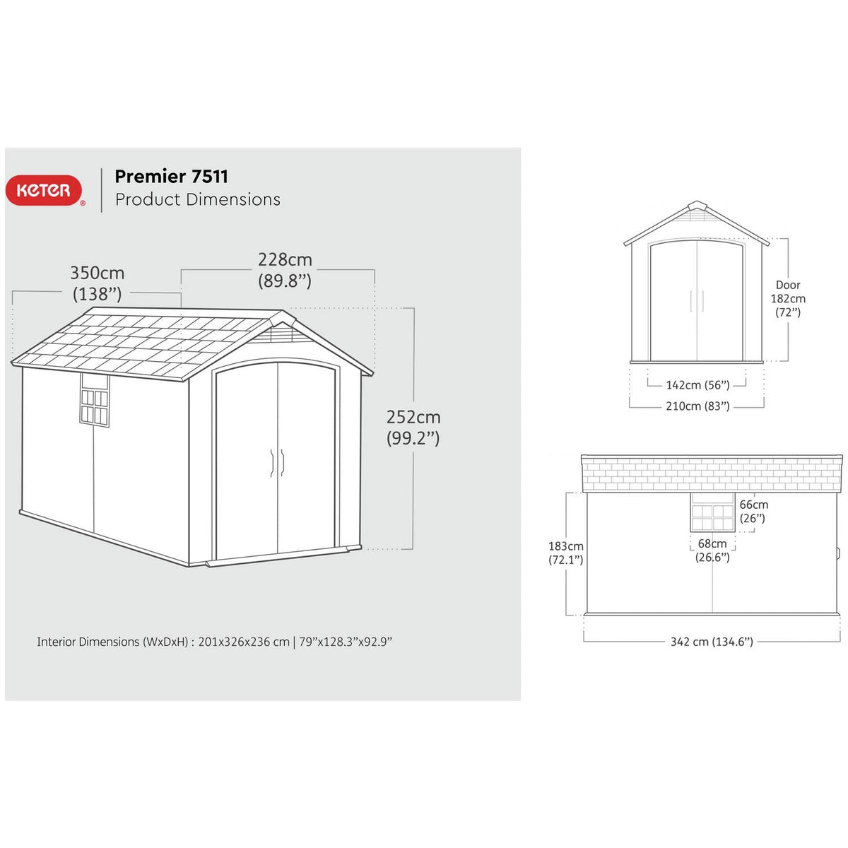 Premier Apex Shed 7.5 × 11.5 ft