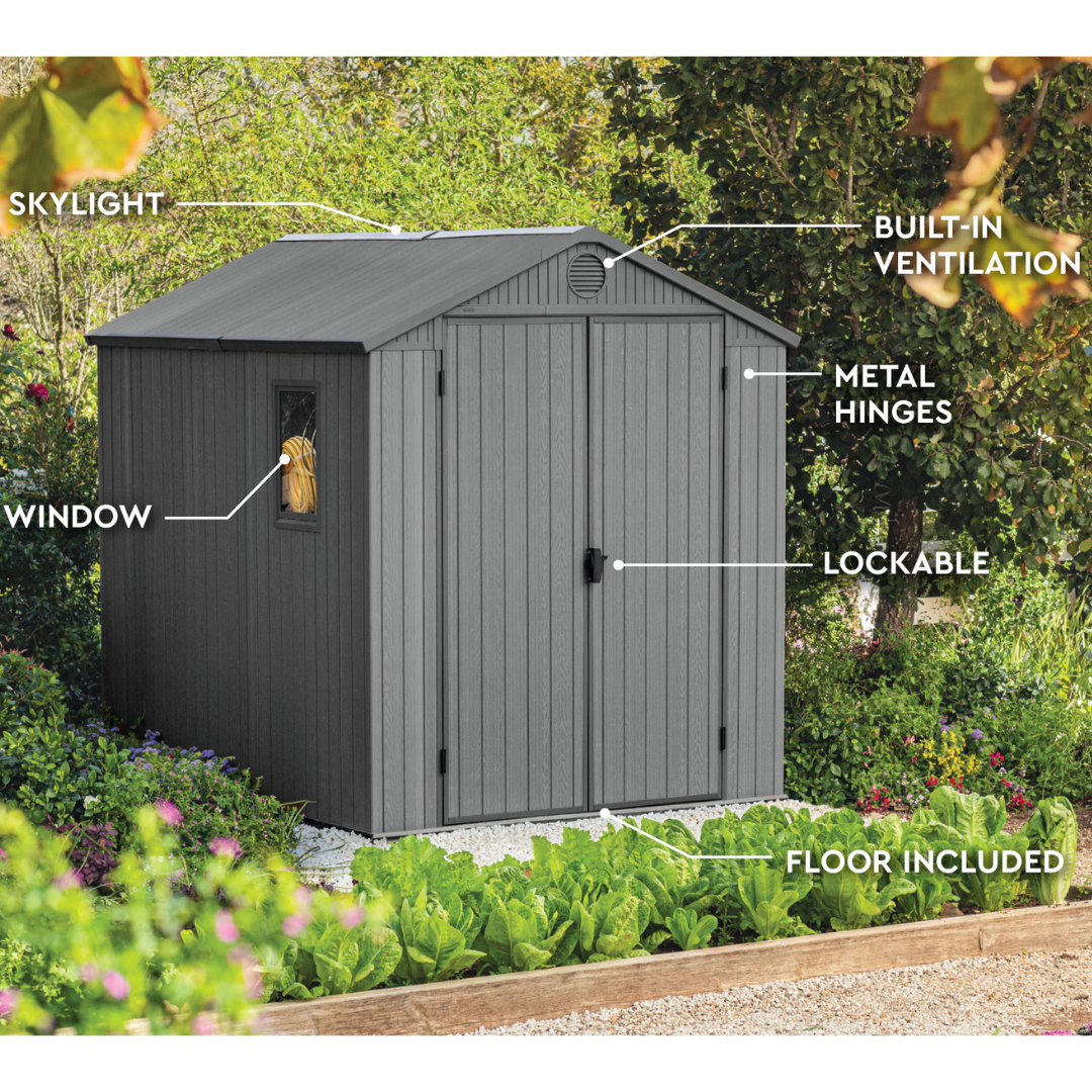 Darwin 6x8ft (1.9m x 2.4m) Garden Shed