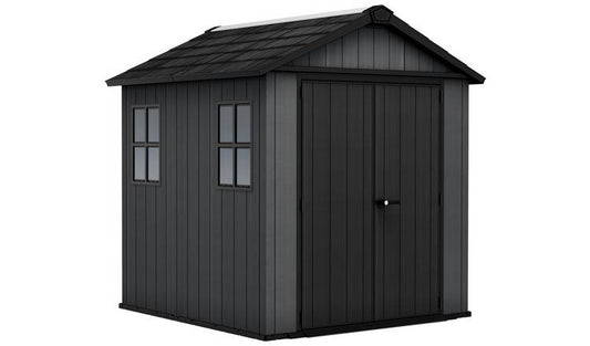 Keter Newton Plus Apex Plastic Shed 7.5 × 7 ft Grey