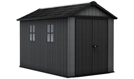 Keter Newton Plus Apex Plastic Shed 7.5 × 11 ft Grey