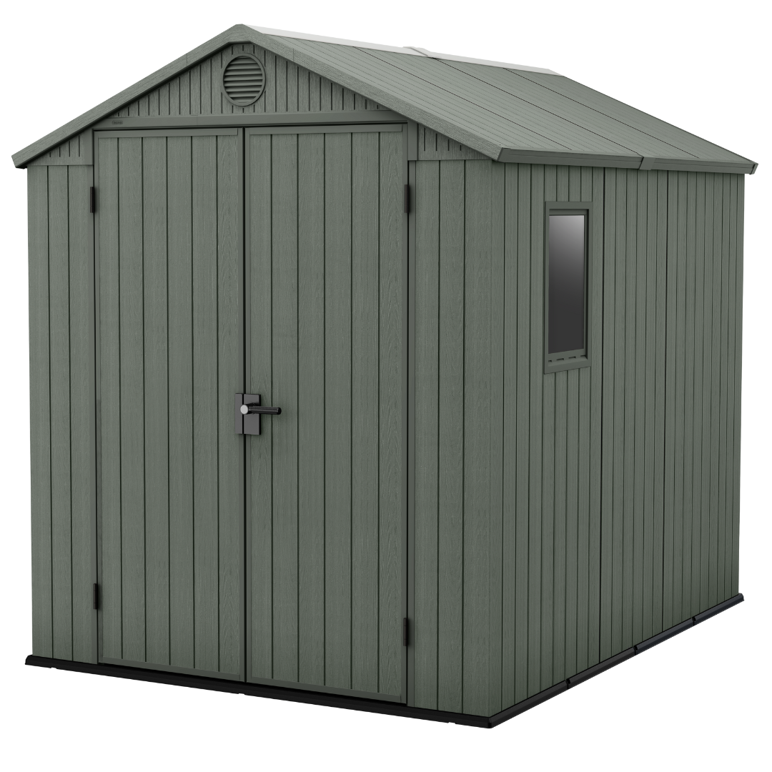 Darwin 6x8ft (1.9m x 2.4m) Garden Shed - Green