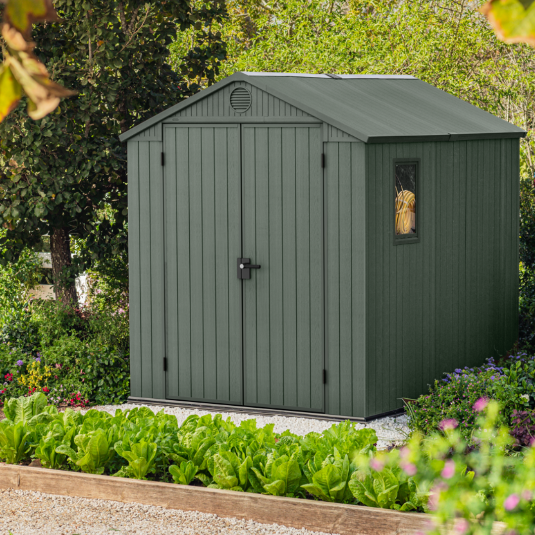 Darwin 6x8ft (1.9m x 2.4m) Garden Shed - Green