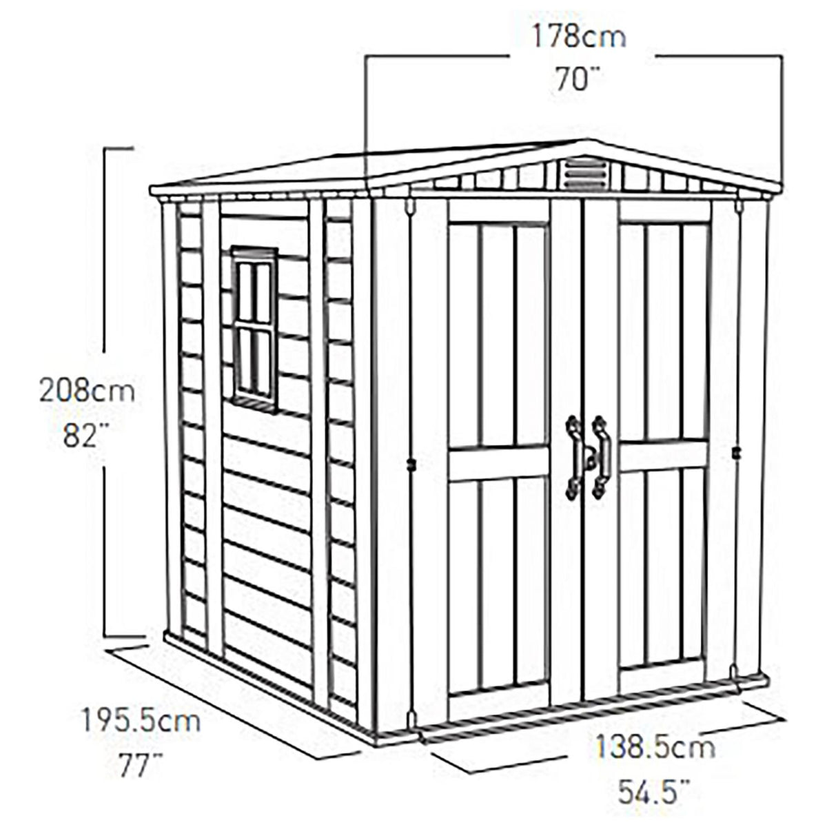 Factor Apex Garden Storage Shed 6 × 6 ft