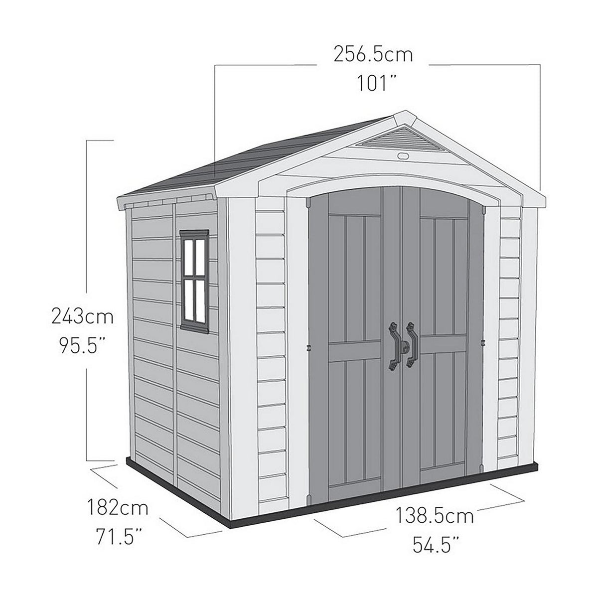 Factor Apex Garden Storage Shed 8 × 6 ft Beige/Brown