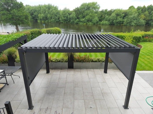 4m x 3m Rectangular Aluminium Louvered Pergola – Grey
